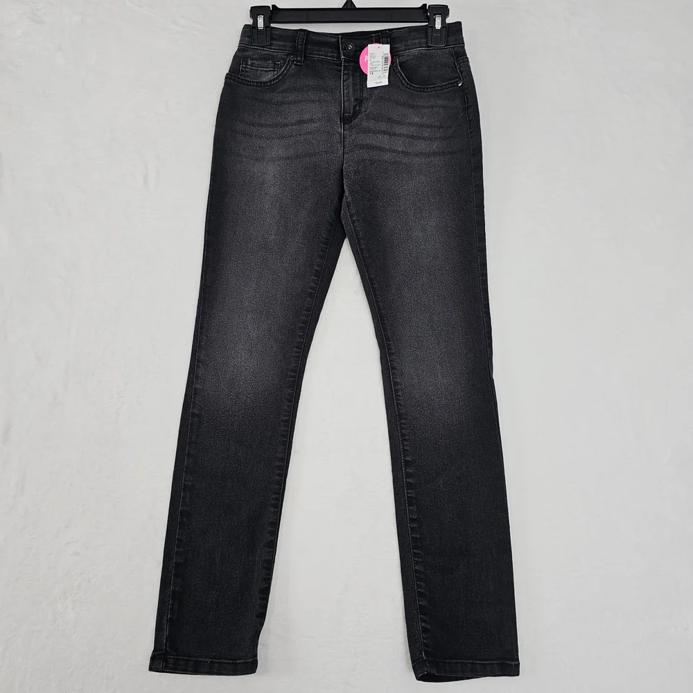 Children’s Place Girls Skinny Jeans Size 12 Nimbus Wash Black NEW Denim